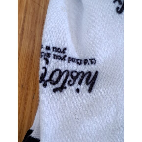 New Redbubble History Buff Socks Graphic Text Black White Novelty Women's 5-14 - Picture 2 of 7